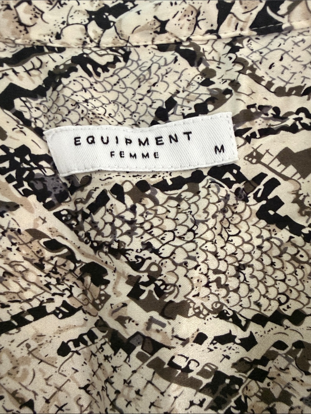 Equipment Snake Print Button-Down Shirt - M - Picture 2 of 4
